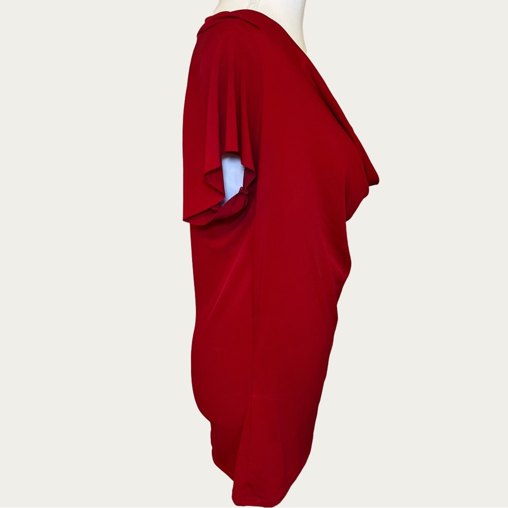 Speechless Deep Red Cowl Neck Blouse Size Large - Picture 3 of 10